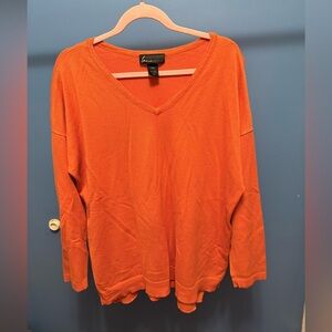 Lane Bryant Orange V-Neck Sweater